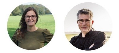 Portretfoto's van Linda Baarslag en Edwin Broekman.
