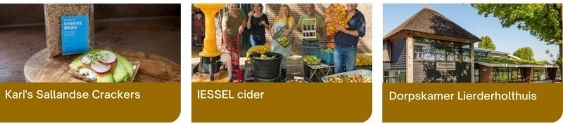 Voorbeeld van 3 Leaderprojecten, link naar pagina met alle Leaderprojecten.
